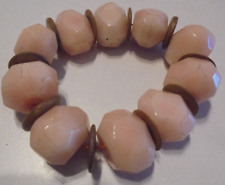 Statement Armband Schmuck groß altrosafarbende Glasperlen Gummiband Nr. 2188