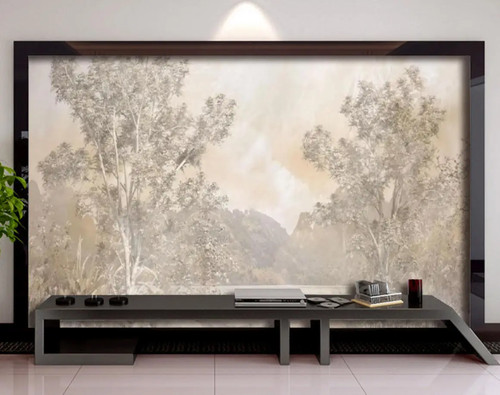 Retro wandtapete landschaft - retro,