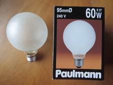 PAULMANN GLOBE G95  EISKRISTALL KLAR 131.60 WEIß E27 60W Glühbirne ∅95mm DIMMBAR