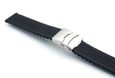 Silikon Uhrenarmband Modell Performance-FS-S schwarz 22 mm mit Reifenmuster