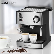 Clatronic ES3643 Espresso Cappuccino Pad Kaffee Automat 15Bar 850W 1,6L Edel BK
