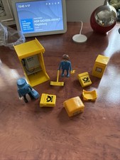 Playmobil Vintage Post-Set Telefonzelle Briefkasten Briefträger mit Karre