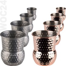 4er SET Mittelalter Ritter Schnaps Becher Edelstahl Grau/Kupfer Gläser Glas LARP