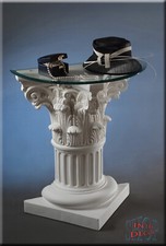 Säule Beistelltisch Glastisch