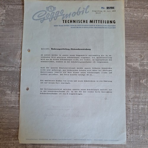 Original technische mitteilung - original,