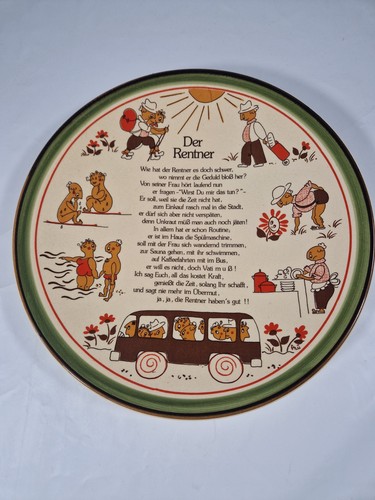 Keramik wandteller der rentner - keramik,