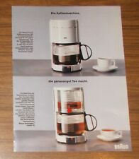 Seltene Werbung vintage BRAUN AROMASTER COMBI 10 Kaffemaschine Teemaschine 1989