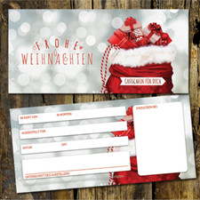 100 Gutscheinkarten für Weihnachten, Weihnachtsgutschein, Weihnachtsguscheine