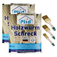 Holzwurm-Schreck 1,5l für ca. 6m² + Pinselset 3-tlg. / Effektiver Holzschutz
