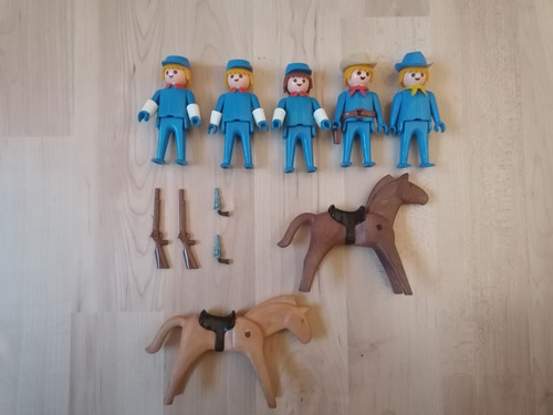 Playmobil fünf blaue - , cowboy