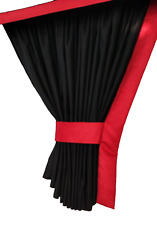 LKW Gardinen Scheibengardinen - Schwarz - Rot für MAN TGS TGX TGA Neu