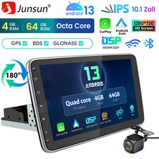 KAM 4+64G Android 14 Carplay Autoradio 1 DIN 360° Drehbar Bildschirm 6Kern WiFi