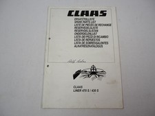 Claas Liner 470S 430S Kreiselschwader Ersatzteilliste Spare Parts List 2001