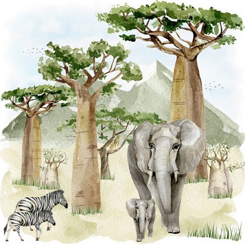 Servietten baobab scenery - 20,