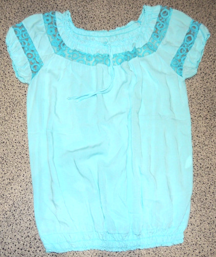 Damen ballonbluse kurzarm blau - damen,