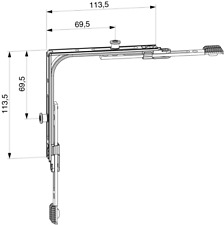 Maco 222202 Eckumlenkung mit 2 Sicherheitszapfen Multi Matic RC2 Einbruchhemmend
