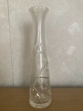 Kleine alte schmale Glasvase Vase transparent Relief Retro Vintage