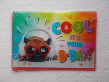 Karte 3D/Wackelbild 13 x 19 cm groß Geburtstag Happy Birthday Hund Umschlag