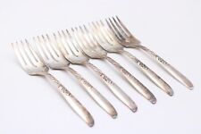 6x Oneida WM Ein Rogers Fischgabeln Wildwood Blumenmotiv Vintage Länge 15,5 cm