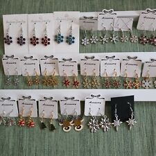 Ohrringe, Handarbeit, Unikat, Metallanhänger, Thema Weihnachten, Winter