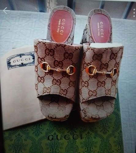 Gucci canvas keilabsatz - gucci,