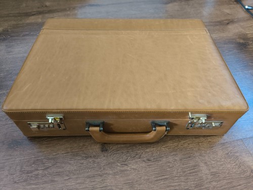 Vintage leder aktenkoffer - vintage,