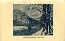 Benrather Brücke Düsseldorf Kunstdruck 1919 v Max Clarenbach * Neuss Königsallee