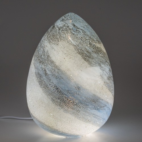 Tischlampe marmor oval blau - tischlampe, ei