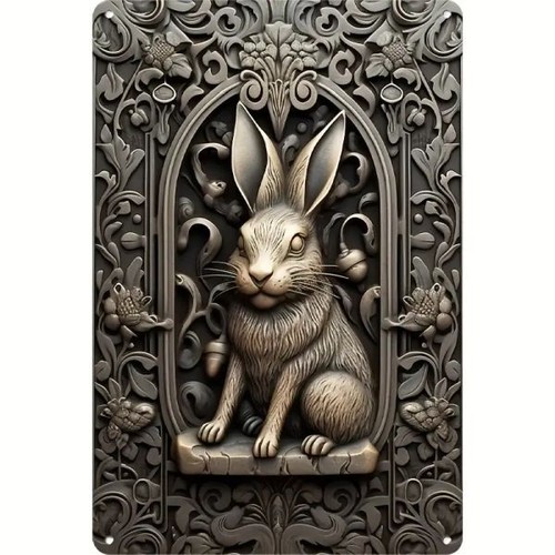Blechschild kaninchen hase - kaninchen,