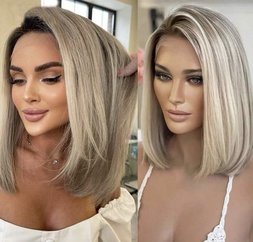 Blonde echthaar perücke bob - perücke,