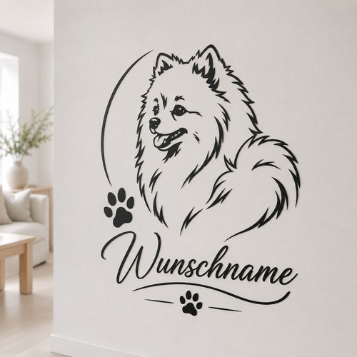 Wandtattoo pomeranian - wandtattoo,