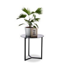 Beistelltisch glas metall rund