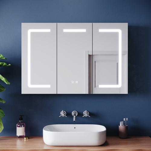 Spiegelschrank 90x60cm mit led - spiegelschrank,