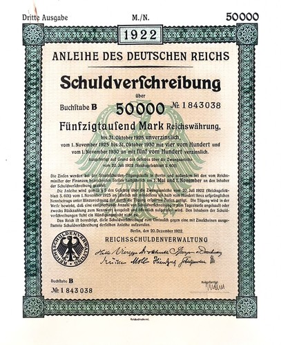 Original reichsanleihen des - reichsanleihen,