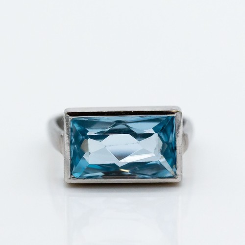 Ring 585 14k weißgold - 585/14k, blau