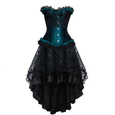 Korsett mit Rock türkis schwarz Set Corsagenkleid Ballerina Kostüm Karneval