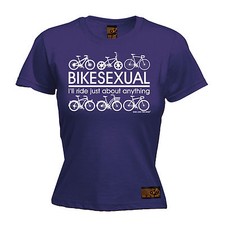 Bikesexual Ride About Anything DAMEN T-SHIRT Fahrrad Radfahren lustig Geburtstagsgeschenk