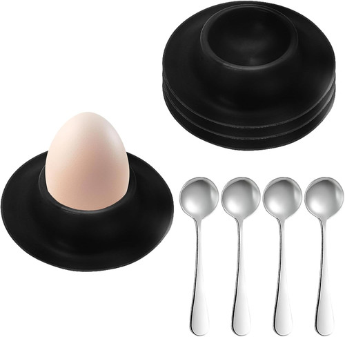 Eierbecher set schwarz 4er - eierbecher,