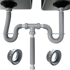 Double sink drain set with