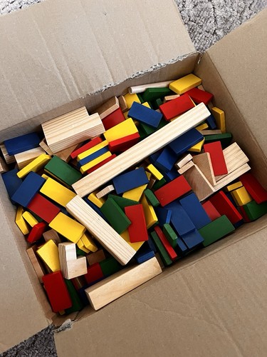 Holzbausteine konvolut bunt - konvolut, |