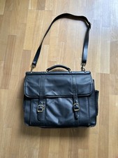 Geräumige Aktentasche, Lehrertasche, Echtes Leder, Laptopfach, Schwarz