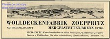 Wolldecken Fabrik Zoeppritz Mergelstetten Brenz Reklame von 1935 Kamelhaar Decke