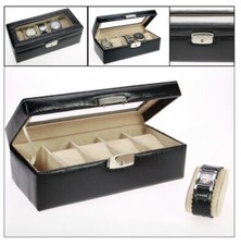 SAFE Edle Leder Uhrenvitrine für 5 Uhren inkl. 5 Uhrenkissen & Schlüssel /No.264