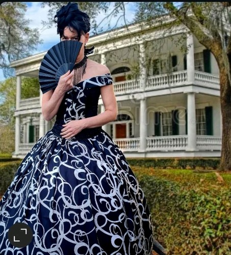 Kleid schwarz weiß barock set - kleid,