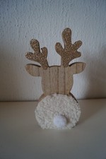 Dekoaufsteller - Elch mit Glitzer - ca. 16 cm groß - gebraucht -