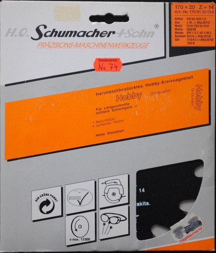 Kreissägeblatt 170x20mm - kreissägeblatt, ∅170x20mm