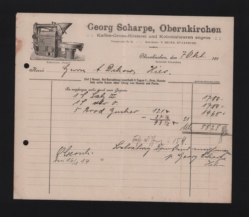 Obernkirchen rechnung 1914 - rechnung,