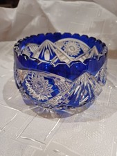 Überfang Schale  ca. 8,5 cm hoch, ca. 13 cm im Durchmesser  erhalten