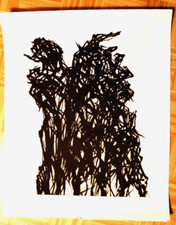 Max Uhlig großformatige Lithographie "Les Vignes III"  80x64 Belegexemplar sign.