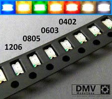 SMD LED 0402/0603/0805/1206 für Modellbau Kirmes Stadt H0 10/50/100/250 Stk.